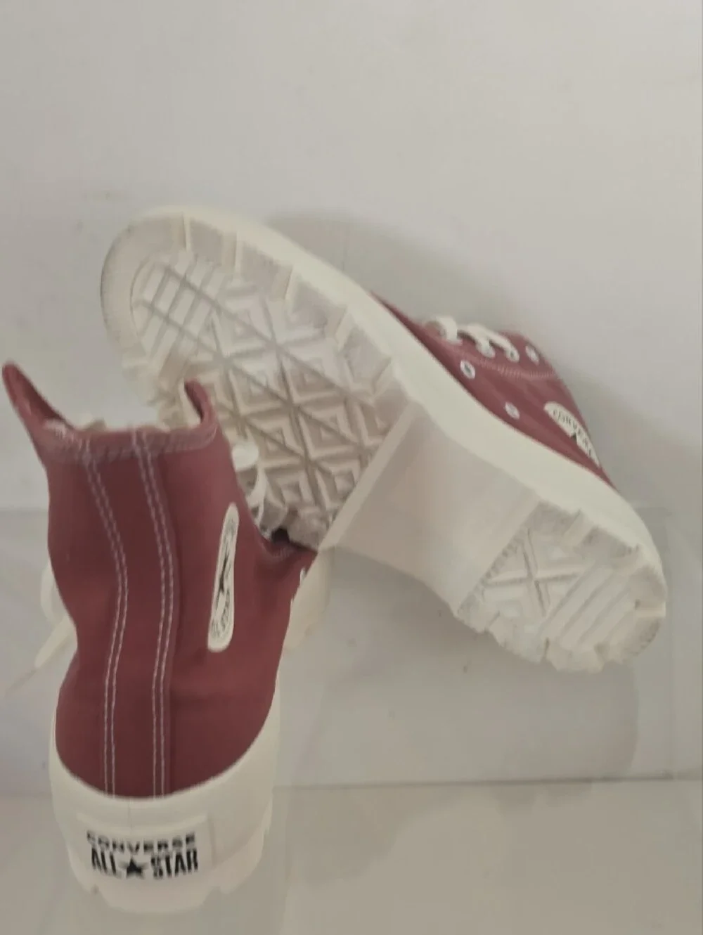 CONVERSE CHUCK TAYLOR ALL STAR Maroon Canvas High-Top Sneakers with White Soles